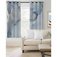 thumbnail image 3 of Blackout Curtains for Bedroom, Marble Blue Room Darkening Window Drapes for Living Room, Modern Abstract Ink Painting Luxury Thermal Insulated Grommet Curtains, 52x54 inch, 2 Panels, 3 of 9