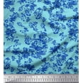 thumbnail image 1 of Soimoi Polyester Crepe Fabric Leaves & Floral Artistic Decor Fabric Printed Yard 42 Inch Wide, 1 of 1