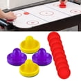 thumbnail image 6 of DimyFew 4 Air Hockey Pushers and 8 Pucks Air Hockey Paddles Standard Large Size 2.5 inch Yellow and Violet, 6 of 9