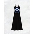 thumbnail image 3 of SUSHA Women's Tassel Print V Neck Sleeveless Dress Casual Summer Style multiple colors can be selected, 3 of 13