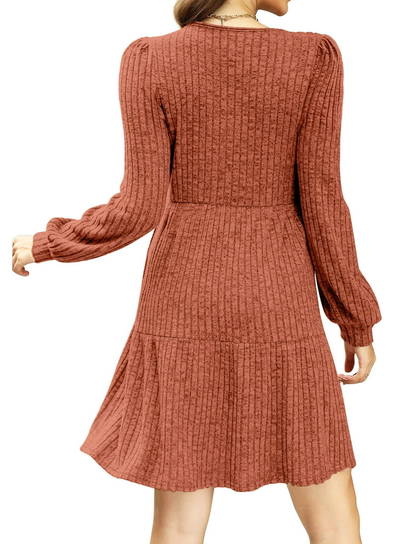 ワンピース l'or balloon sleeve knit dress Nika Berry Satin Square-Neck Balloon-Sleeve Maxi Dress