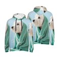 Zufioo Dog Wrapped in Towel Design Fleece Comfortable Hoodie for Mens
