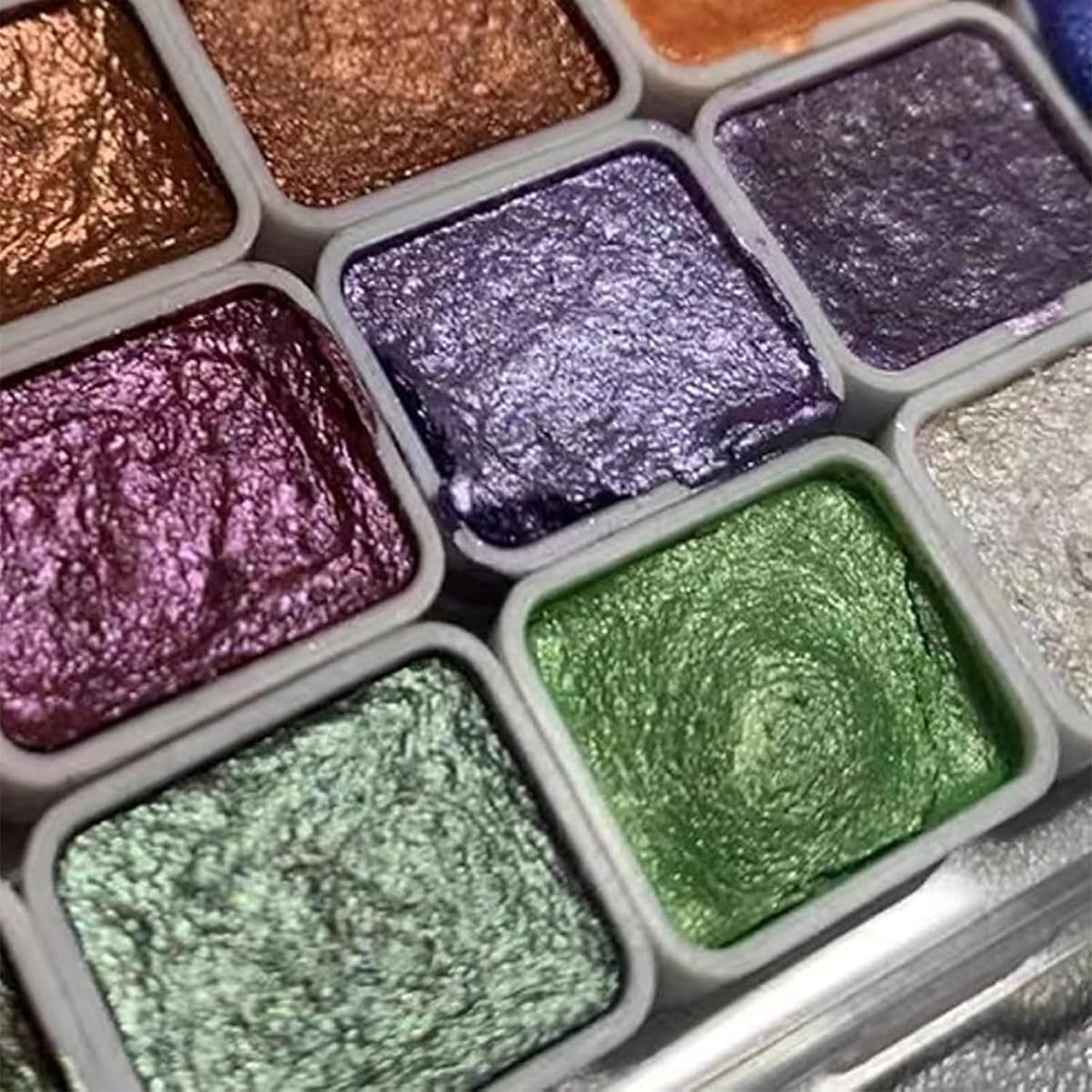 Caedrea Kolor-Ful - Powder Mineral Pearl Pigment Art Watercolor, Forestry Color Shifting Watercolor Paint, 20/24 Colors Shimmer Metallic Colourful Paints Set with Pen for Beginner