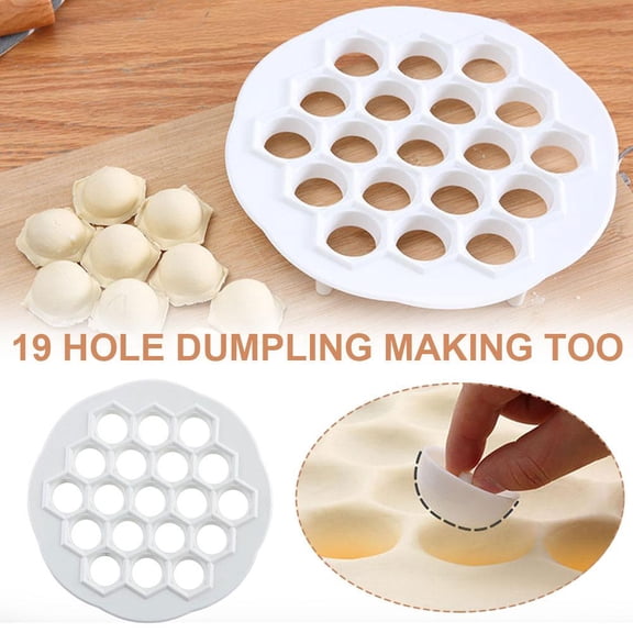 White Creative 19-Hole Dumpling Maker, Lazy Dumpling Maker, Dumpling Mold, Dumpling Maker, Dumpling Plate Round