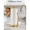 thumbnail image 5 of Paper Towel Holder, Paper Towel Dispenser Standing Weighted Base Non Slip, Spring Arm for Easy Tear, Stainless Steel Paper Towel Holder for Home Kitchen Countertop Tabletop, Silver, 5 of 9