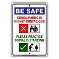 thumbnail image 1 of Be Safe And Practice Social Distancing 6 Feet Safety Protect Your Business, Home & Colleagues Aluminum Metal Sign 12"x18", 1 of 5