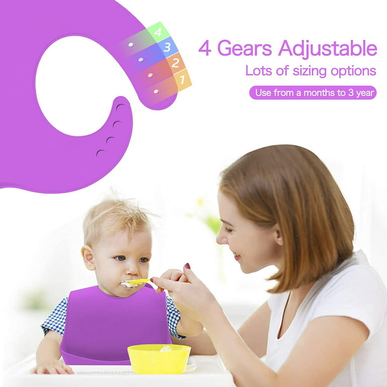 PandaEar Set of 2 Cute Silicone Bibs for Babies India