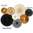thumbnail image 3 of Hanging Paper Fans Party Decorations Set 8pcs Gold Foil Rosettes Backdrop Decor Foldable Party Wall Ceiling Hanging Ornaments For Birthday Wedding Graduation Baby Shower Event Display, 3 of 6