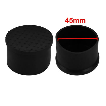Unique Bargains 4pcs 45mm Diameter Pipe Tube Insert Chair Leg Cap Round Black PVC Tubing Plug