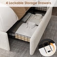 thumbnail image 4 of Queen Size Bed Frame with 4 Storage Drawers & Storage Headboard, Platform Bed Frame with Charging Station, USB Ports and LED Light, Noise-Reducing Metal Support, No Box Spring Needed, 4 of 7