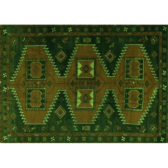 Ahgly Company Indoor Rectangle Persian Green Traditional Area Rugs, 4' x 6'