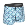 thumbnail image 2 of KLL Blue Fish Scale Texture Men's Cotton Boxer Briefs Underwear-Medium, 2 of 8
