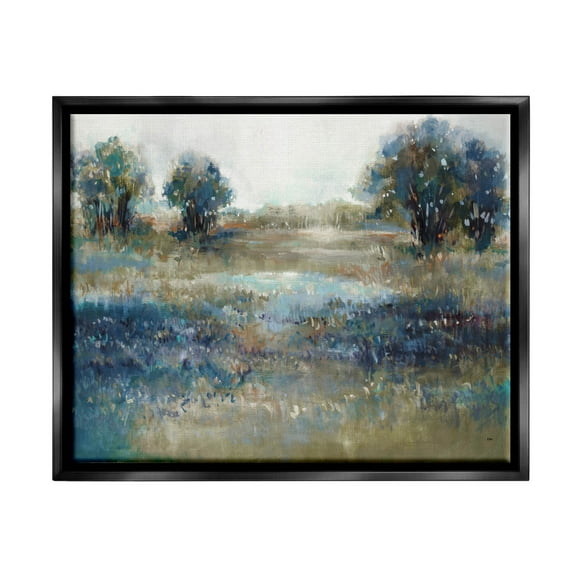Stupell Industries Impressionist Nature Composition Painting Jet Black Floating Framed Canvas Print Wall Art, Design by K. Nari