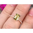 thumbnail image 5 of 1.50 Carat 7x5mm Emerald Cut Champagne Diamond Moissanite Engagement Ring Custom Ring 10K Rose gold Ring, 5 of 5