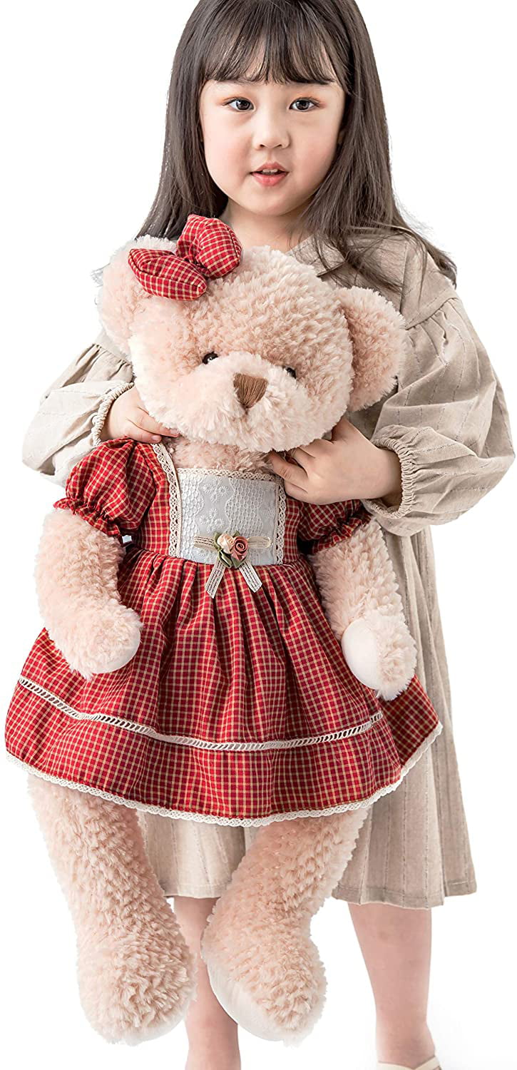 Pink Green 25" Cute Plush Sweetheart Teddy Bear Stuffed Animal Doll Soft Toy 