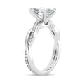thumbnail image 2 of Spot Jewelry 1.7 Ct Pear Cut Moissanite Ring - Twisted Shank Solitaire Engagement Ring - 14K White Gold Plated Jewelry - Perfect for Wedding and Party Events, 2 of 3