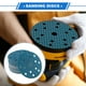 thumbnail image 2 of 50 piezas de discos de lijado de 6 pulgadas con 15 agujeros, papel de lija de 150 granos, universal para reparación automotriz, azul, 2 of 7