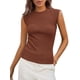 thumbnail image 1 of PRETTYGARDEN Top Ajustado de Mujer con Mangas Corta Acanalado Marrón XXL, 1 of 8