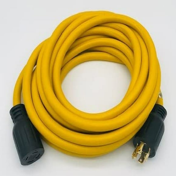 25 Foot 30 Amp Generator Power Extension Cord with 4 Prong NEMA Connectors