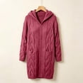 thumbnail image 6 of Xdegoge Womens Long Hooded Cardigan Sweaters Open Front Chunky Cable Knit Duster Coat with Pockets Fall Winter Warm Thick Oversized Outerwear, 6 of 7