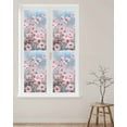 thumbnail image 2 of Window Privacy Film Pink Summer Spring Floral Stained Glass Window Film Decorative Sun Block Window Cover Farmhouse Flowers Window Clings Static Adhesive Sticker for Bathroom 23.6"x78.7", 2 of 7