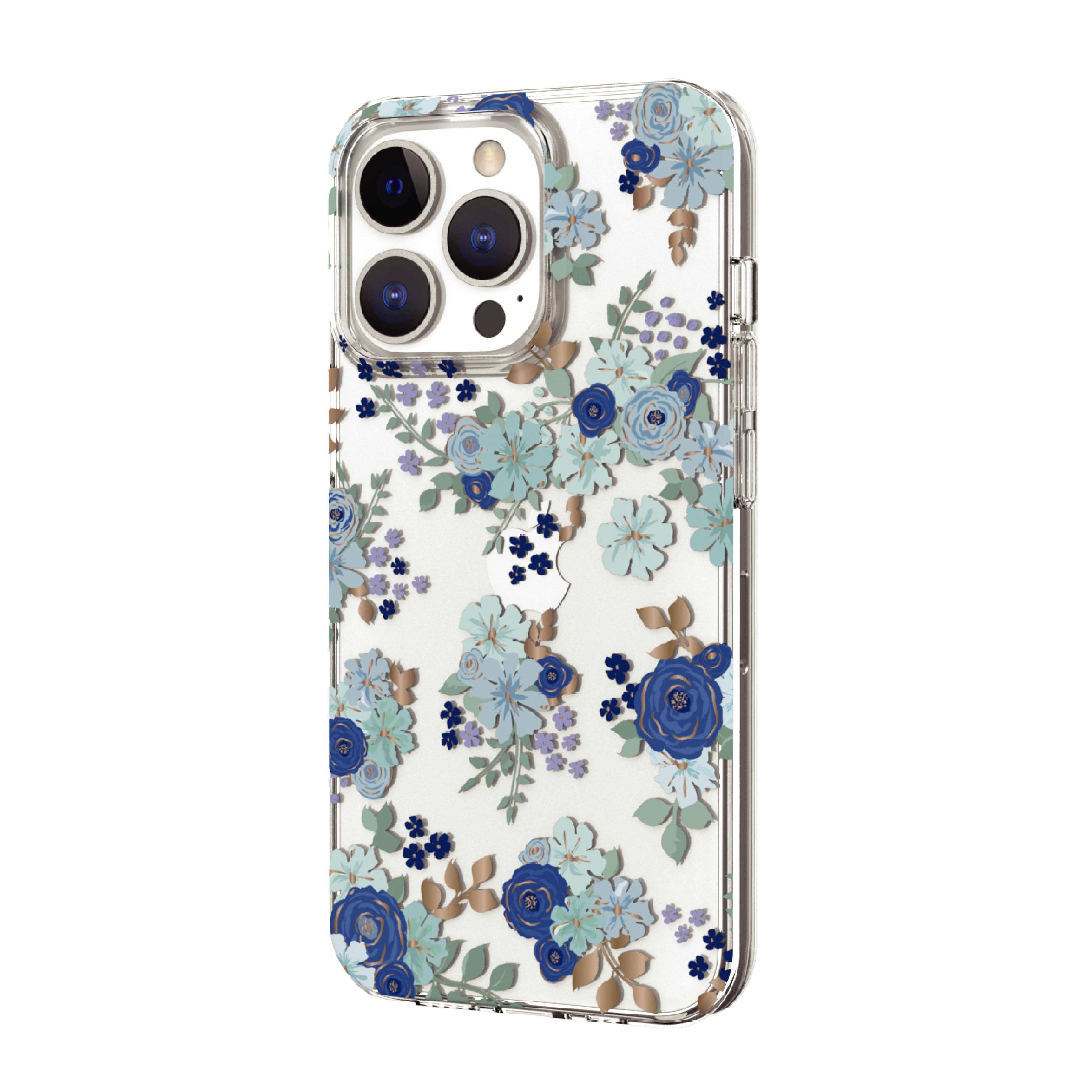 onn. Blue Floral Phone Case for iPhone 13 Pro Max / iPhone 12 Pro Max