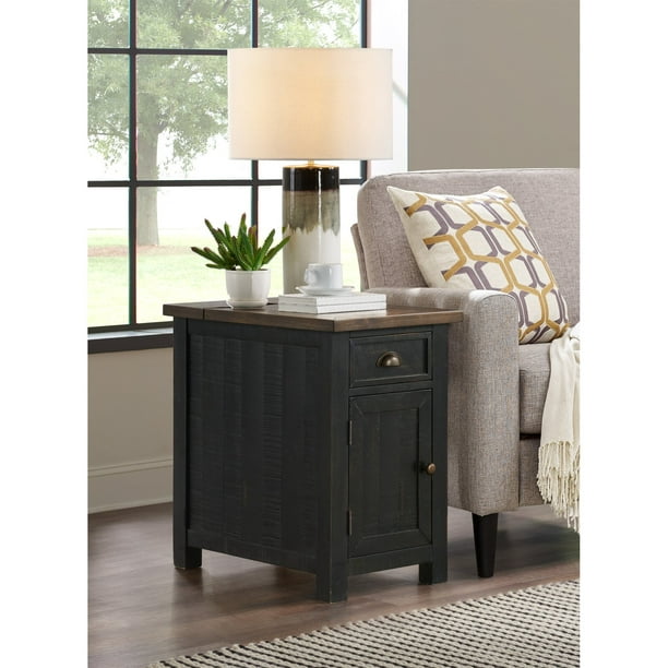 Risner Solid Wood End Table with Storage and BuiltIn Outlets, Builtin