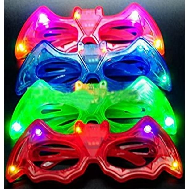 12ct LED Light Up Sunglasses ,Batman Flashing Multi Colored Led Glasses
