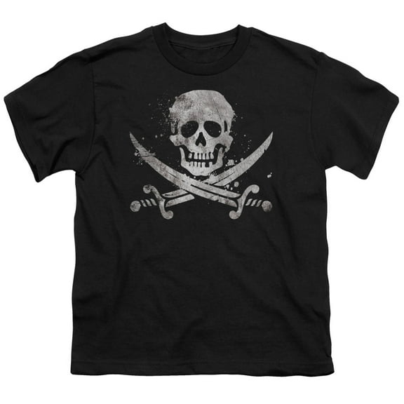 - Distressed Jolly Roger - Youth Short Sleeve Shirt - Small