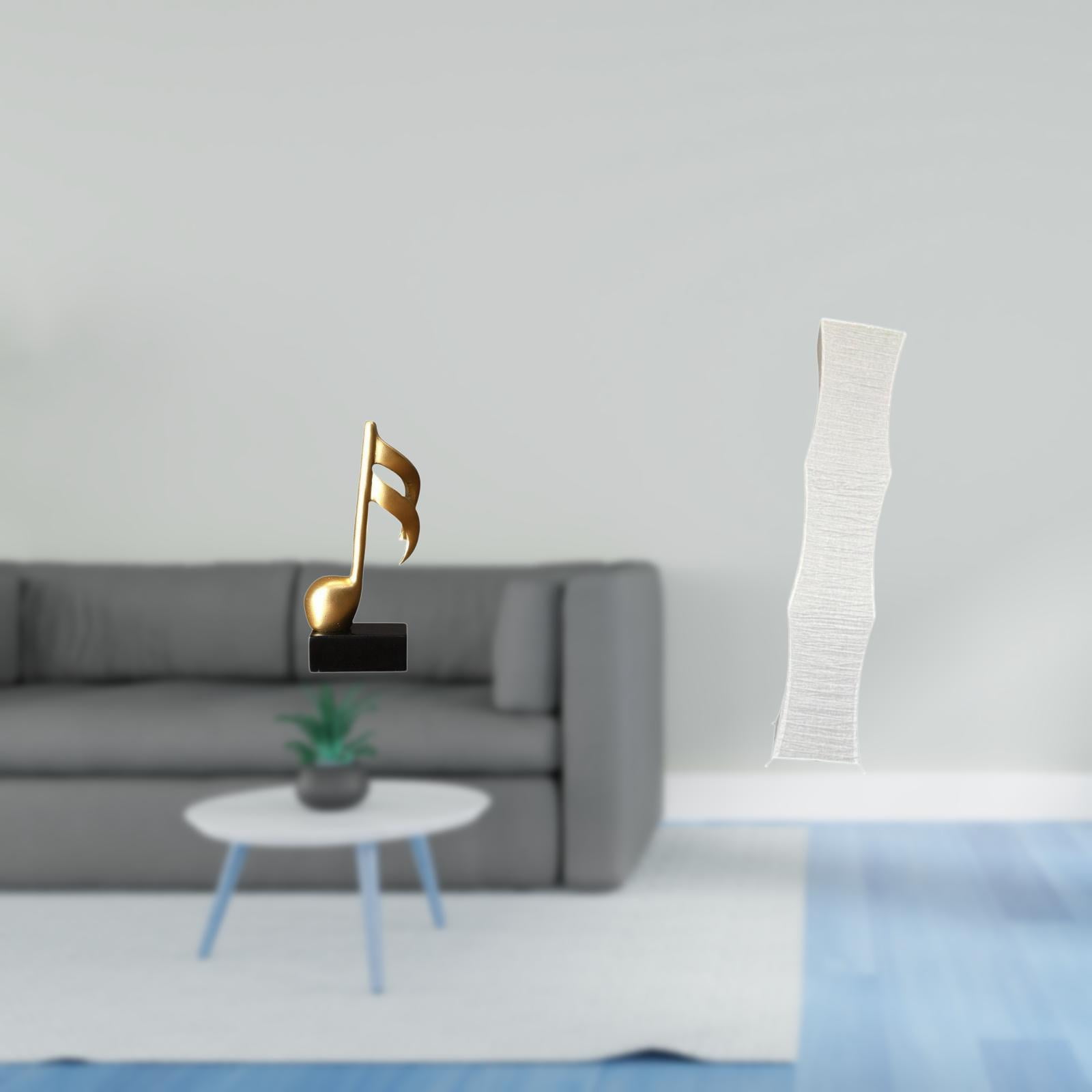Desktop Figurine Music Note Sculpture Floor Lamp Shade Resin Material for Living Room Office Bedroom Decoration