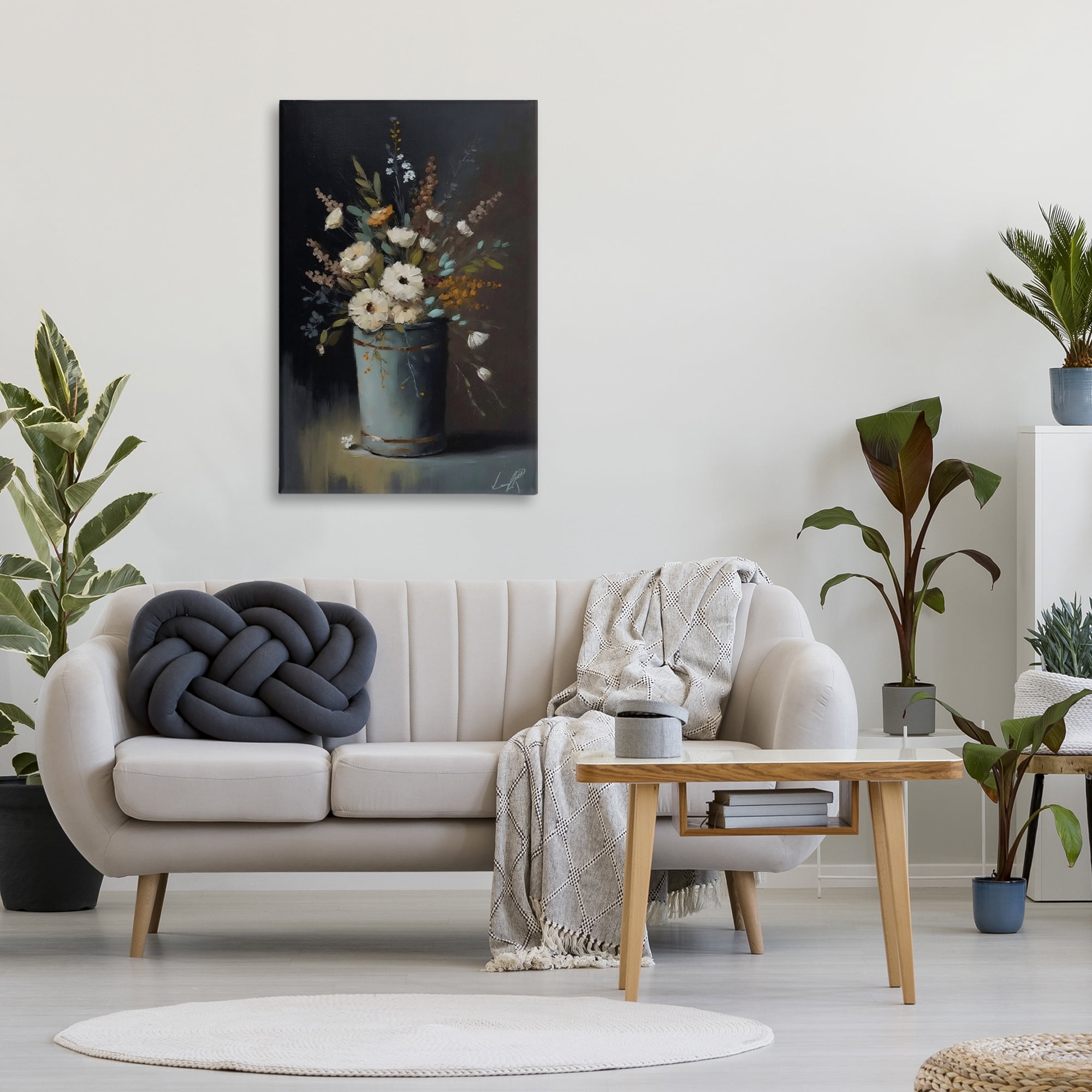 Stupell Industries Rustic Floral Bouquet Bucket Canvas Wall Art, design by Creative Studio