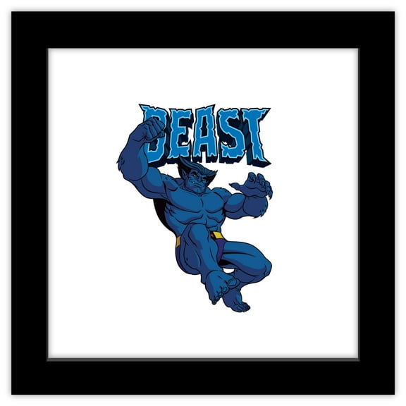 Gallery Pops Marvel X-Men '97 - Beast Badge Wall Art, Black Framed Version, 12" x 12"