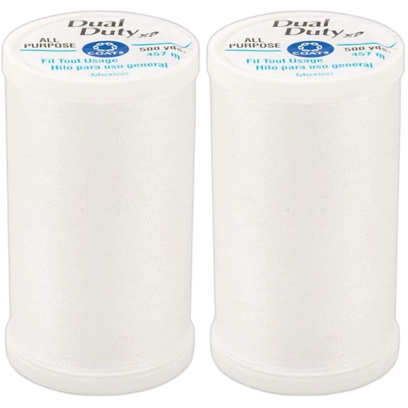 Coats & Clark White 2-Pack Sewing Thread, 500 Yds