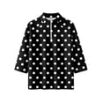 thumbnail image 4 of Zip-Front Polo Top for Women - Casual 3/4 Sleeve Blouse with Collar, Perfect for Golf, Tennis or Active Lifestyle Black S, 4 of 7