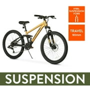 Ozark Trail 24 FS.1 Epictrail Full Suspension Mountain Bike, Fits Riders 46 - 56, Gold, Teens and Adults, Unisex, Online Only