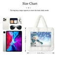 thumbnail image 3 of Yiaed Christmas Snowman In The Snow Print Fluffy Shoulder Bag Plush Bags Women Ladies Tote Bag Fluffy White Furry Purse Handbag for Autumn and Winter, 3 of 7