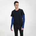thumbnail image 4 of Fotbe Buffalo Plaid Blue Black Mangas para Brazos con Protección Solar UV- Cubrebrazos para Tatuajes – Mangas Deportivas Refrigerantes UPF 50 para Hombre y Mujer, 4 of 7