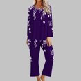 thumbnail image 2 of ameIAEA Ensemble de Pyjama pour Femmes Manches Longues Col Rond Pantalon Grand Ensemble de Détente 2 Pcs, 2 of 5