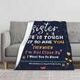 thumbnail image 3 of Sister Gifts Blanket,Gifts for Sister,Gifts for Sister on Mothers Day, Christmas, Sisters Day Gifts,Sisters Birthday Graduation Gifts Ideas Navy Blue,60"x 50" (Star and Moon), 3 of 5