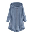 thumbnail image 1 of Birdeem Manteau en Peluche Uni pour Femmes, Fermeture Éclair, à Capuche, Manches Longues, 1 of 1