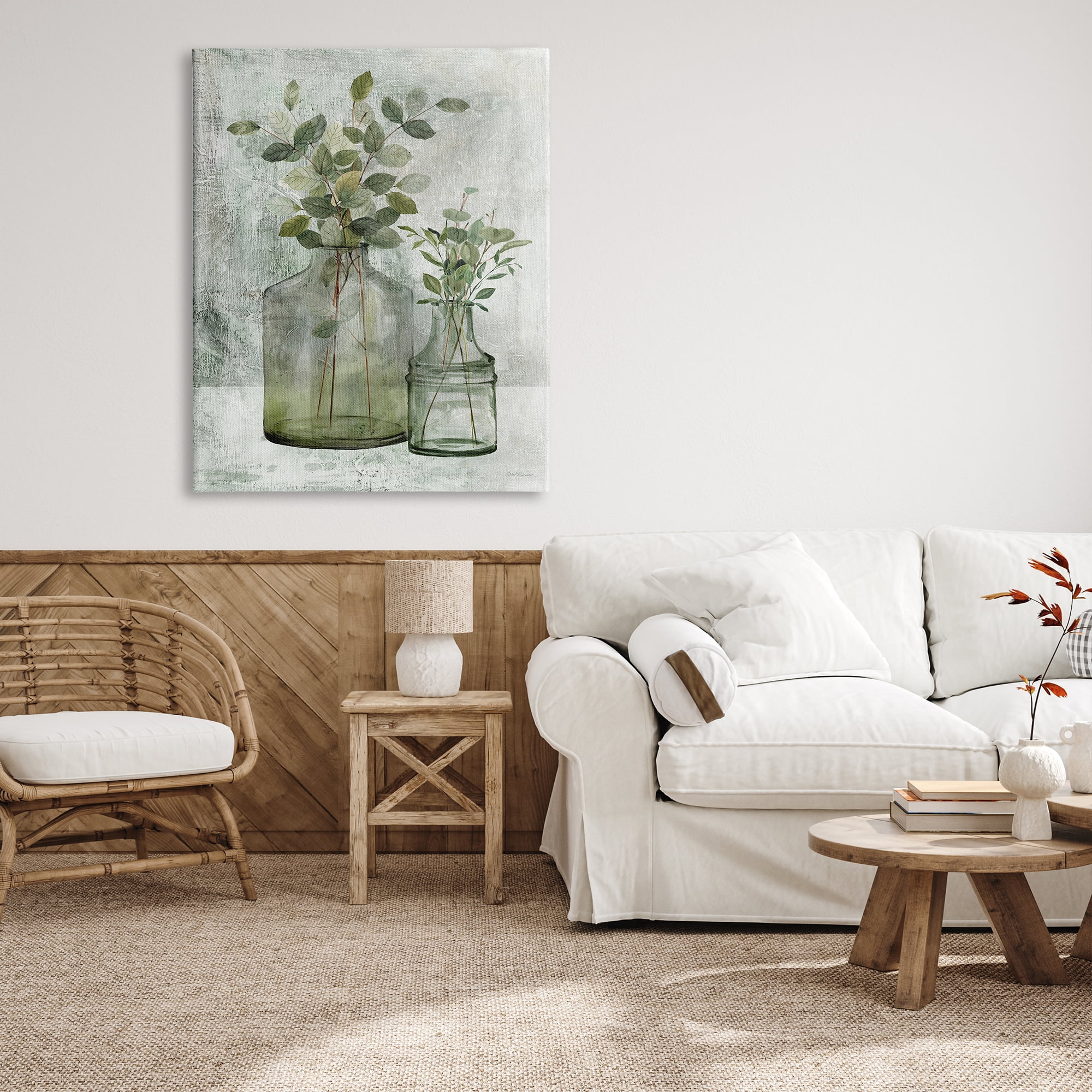 Stupell Industries Plant Botanical Bunches Country Vase Potted Plant Painting, 36 x 48, Design by Carol Robinson