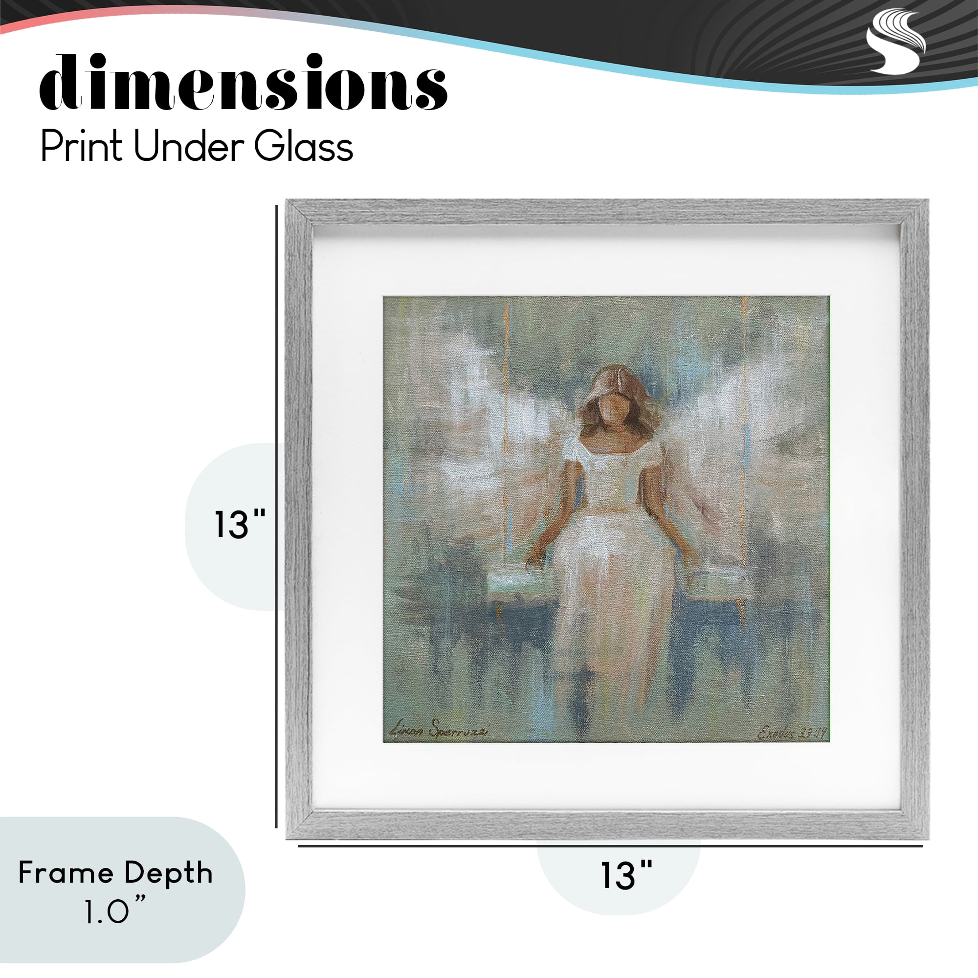 Stupell Industries Dreamlike Restful Angel Gray Framed Print Under Glass, design by Linda Sperruzzi