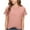 Pink, variant on Womens T Shirts Fashion Spring Solid Color T-Shirts Short Sleeve Round Neck Top