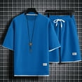 thumbnail image 1 of WILLBEST Traje Deportivo Informal de Manga Corta de Verano para Hombre, Traje de Dos Piezas con Camisa Holgada y Pantalones Cortos, 1 of 4
