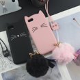 thumbnail image 2 of Bonita funda de silicona con dibujos en 3D para iPhone, 14, 13, 11, 12 Pro, 7, 8 Plus, 6s, 5, 5S, SE, 4s, XS, Max, XR, purpurina, Barba, gato, orejas encantadoras Fivean unisex, 2 of 2