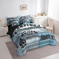 thumbnail image 2 of Catabedysis Vintage Camping 7 Pieces Full Size Bedding Sets,Camper Tent Print Full Size Bed in a Bag For Boys,Blue Beige,Black Reversible, 2 of 7