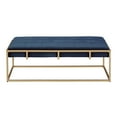 thumbnail image 5 of Weston Home Oddie Gold Finish Velvet Button Tufted Rectangular Ottoman, Blue, 5 of 7