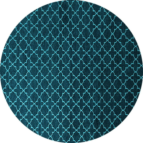Ahgly Company Indoor Round Oriental Light Blue Industrial Area Rugs, 6' Round
