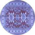 thumbnail image 1 of Ahgly Company Indoor Round Geometric Blue Traditional Area Rugs, 4' Round, 1 of 4