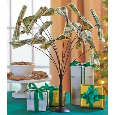 CraftyCrocodile Gift Card Tree Holder - 12 Clips, Flexible Branches